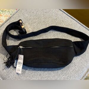 LOFT FAUX SUEDE SLING BAG